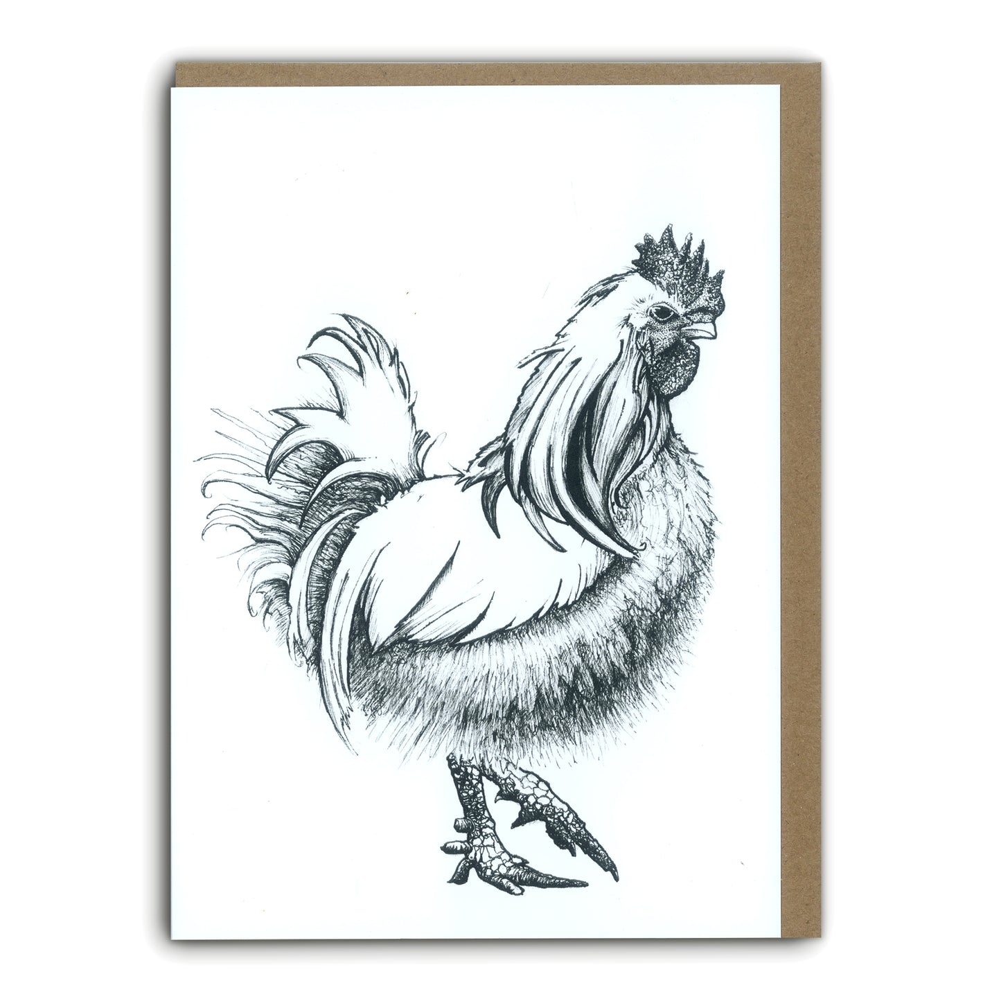 Silkie Rooster Art Card